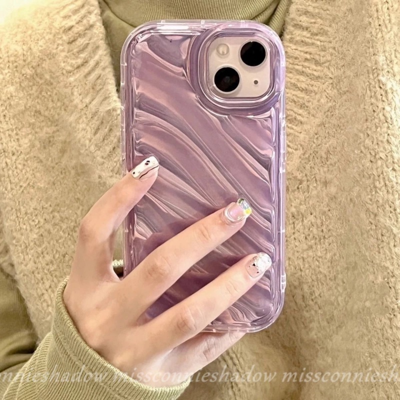 Casing Penutup Belakang 3D Bergelombang Melengkung Shockproof Kompatibel Untuk IPhone XR 6 6S 78 Plus 14 11 13 12 Pro MAX X XS MAX 7Plus 8Plus SE 2020mewah Ins Dazzle Warna Soft Tpu