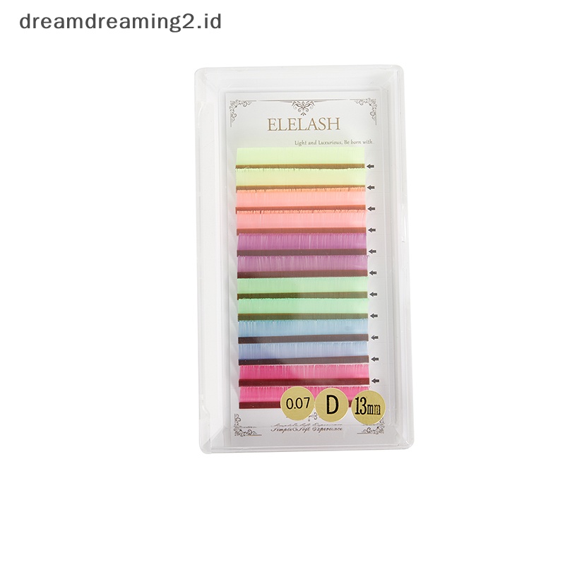 (drea) Lash Extenions Glow in the Dark UV Neon lashes Neon Hijau Cerah Warna Warni/
