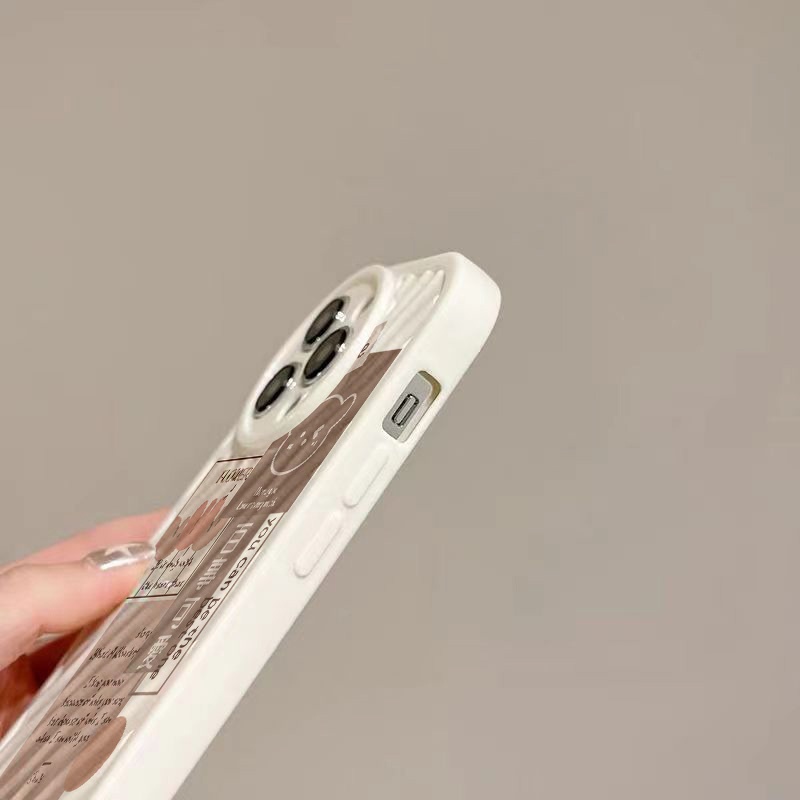 IPHONE Casing Ponsel Riak Air Beruang Lucu Kompatibel Untuk Iphone11 13 12 14 Pro Max14 Plus XR X XS MAX 7Plus 8Plus 7 8 SE 2020 2022 Shockproof Cover