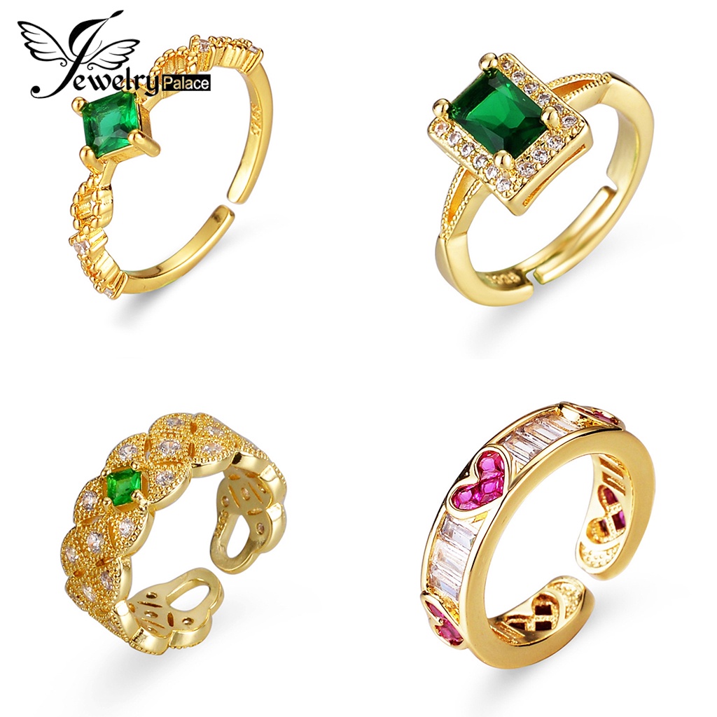 Jewelrypalace Cincin Emas925 Perhiasan Perak Asli Wanita Moissanite Simple M073