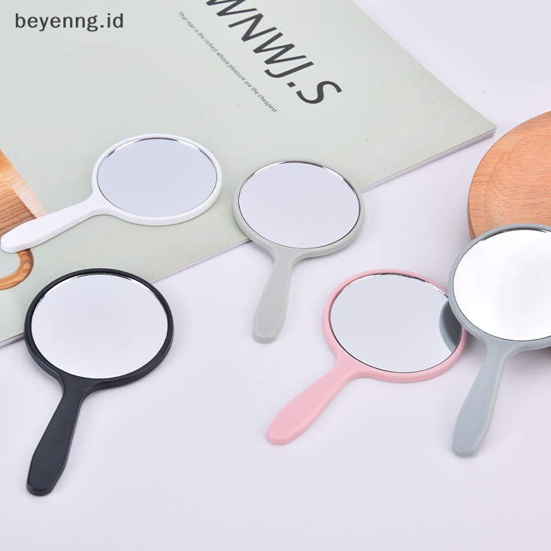 Beyen Cermin Rias Genggam Bulat Vanity Mirror Dengan Handle Hand Mirror Cosmetic ID