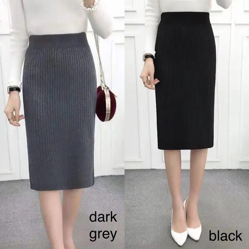 Rok rib rajut pensil (R60)