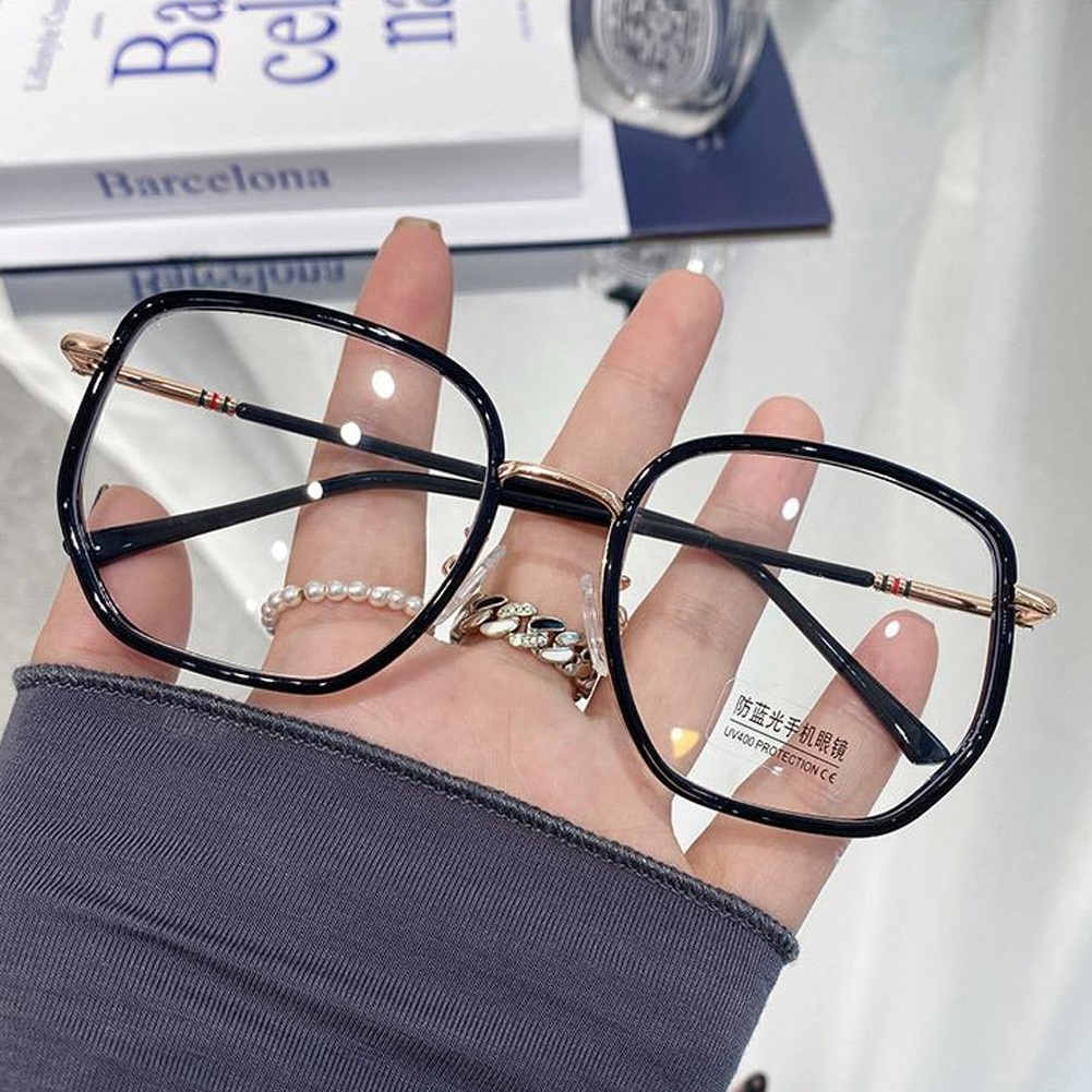 Kacamata Anti Radiasi Photochromic Wanita Frame Kacamata Kotak Retro Aesthetic Anti Blue Light Glasses
