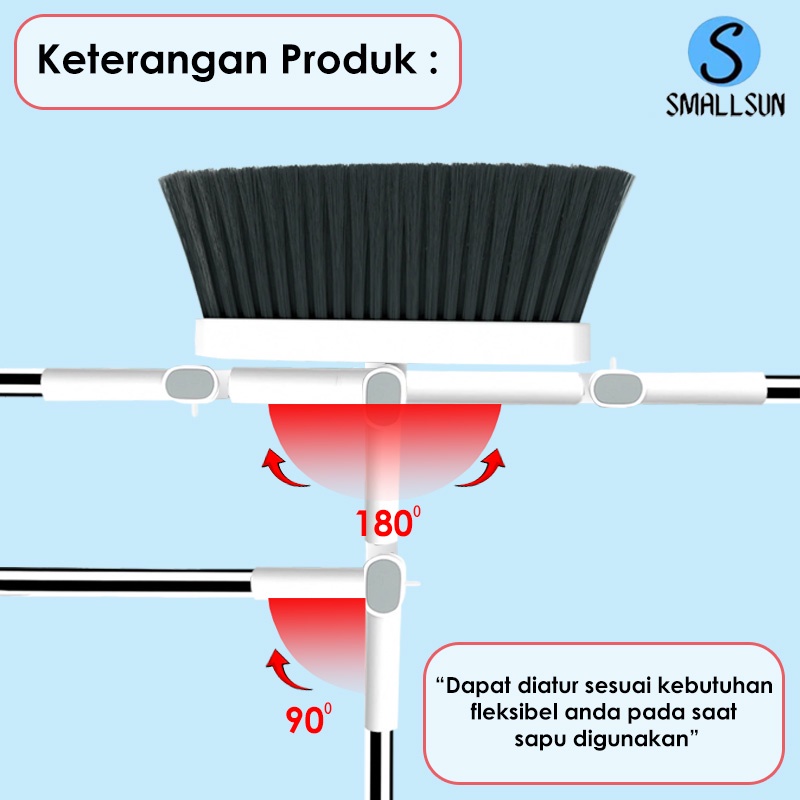 (SS )Sapu Pengki Lipat 1 Set Alat Pembersih Lantai Broom Set 2in1