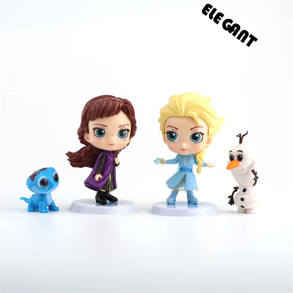 【 ELEGANT 】 Snow Queen Figure 2-8cm Hadiah Anak Gambar Kartun Frozen2 Figure Model Mainan PVC Action Figure