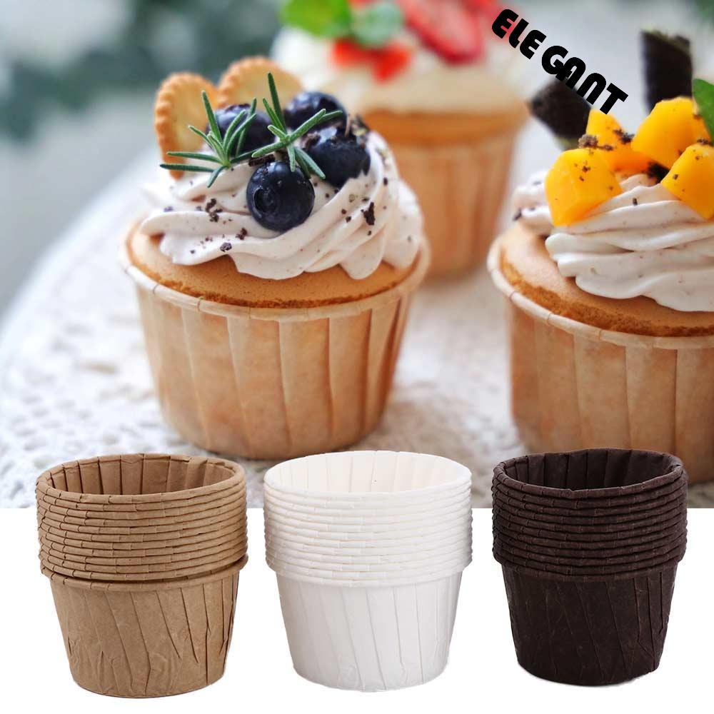 【 ELEGANT 】 Cupcake Liner Party Caissettes Paper Cup Alat Dekorasi Kue Cupcake Tray Baking Cup