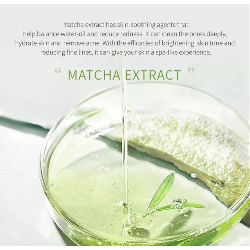 LAIKOU Mud Mask Matcha Membersihkan Mengontrol Minyak Mengurangi Jerawat Komedo 1pc