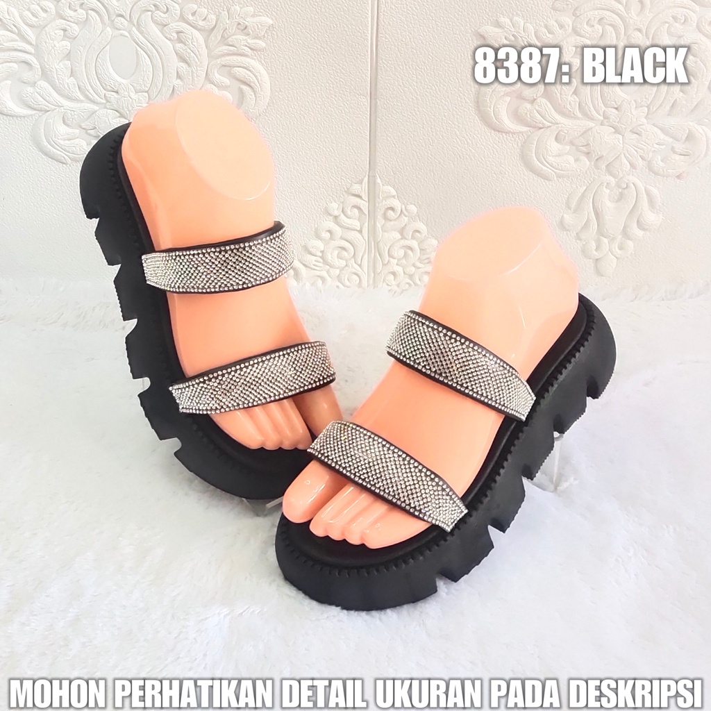 Sendal Jelly Wedges 8387 Sandal Selop Karet Korea Kekinian AntiSlip SDLWW