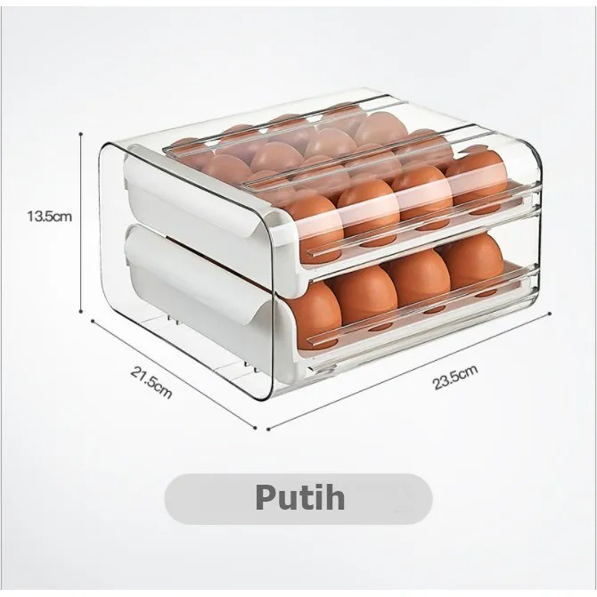 Egg Box Organizer 2 Tingkat Rak Kotak Penyimpanan Telur