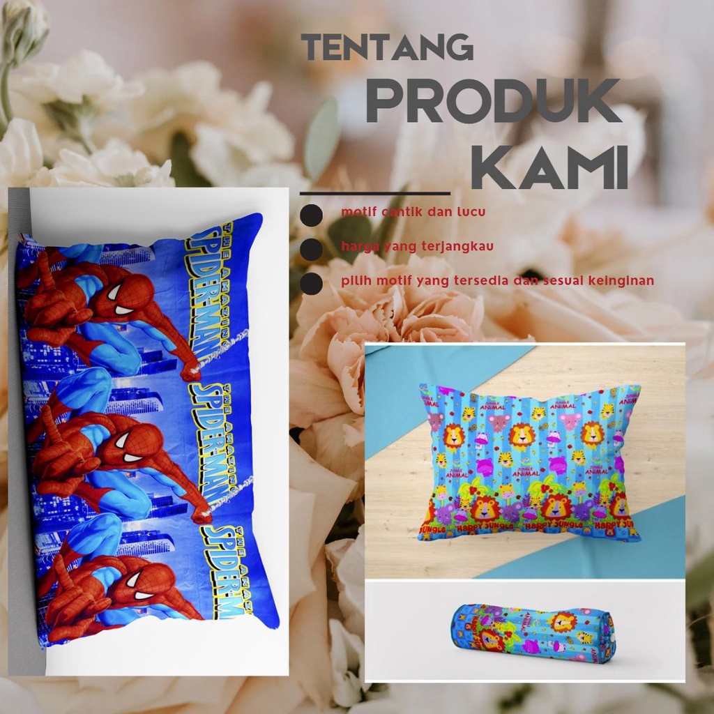 Sarung Bantal Dan Sarung Guling Motif anak karakter Katun Disperse