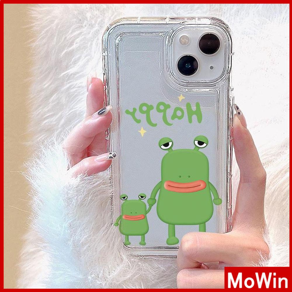 Case iPhone 14 Pro max iPhone Case Bingkai Foto Kantong Udara TPU Lembut Transparan Lucu Lucu Sosis Mulut Katak Bahagia Kompatibel dengan iPhone 13 Pro max 12 Pro Max 11 xr xs max 7Plus 8Plus
