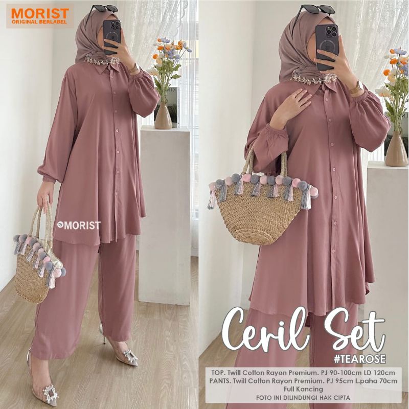 CERIL SET Celana ORI MORIST | Ld120 Twill Cotton Rayon Premium