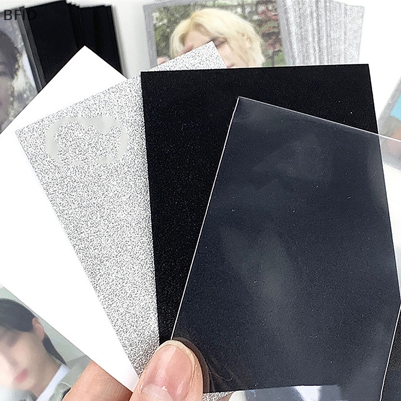 [BFID] 10 /50PCS Bintang Album Foto Kartu Transparan Case Laser Payet Self-adhesive Bag Guka Photo Card Glittery Tas Pelindung Card Film [ID]