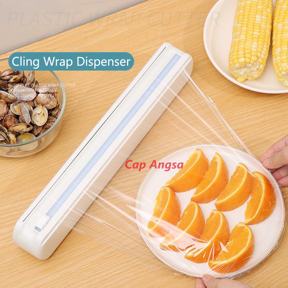 CLING WRAP DISPENSER PLASTIK FILM MAKANAN SLIDING CUTTER HOLDER FOOD WRAPPING ALUMUNIUM FOIL BAKING