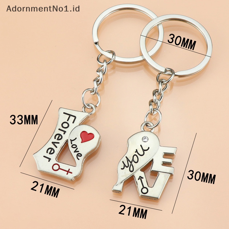 [AdornmentNo1] Gantungan kunci logam Charm Cupid I Love You Couple amplop Keychain tas gantungan kunci