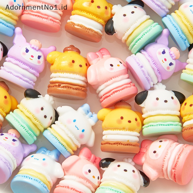 [AdornmentNo1] 2pcs Kawaii Anime Sanrio warna Macaron 3D Resin Patch lucu kreatif krim lem DIY ponsel Case dekorasi perhiasan aksesoris