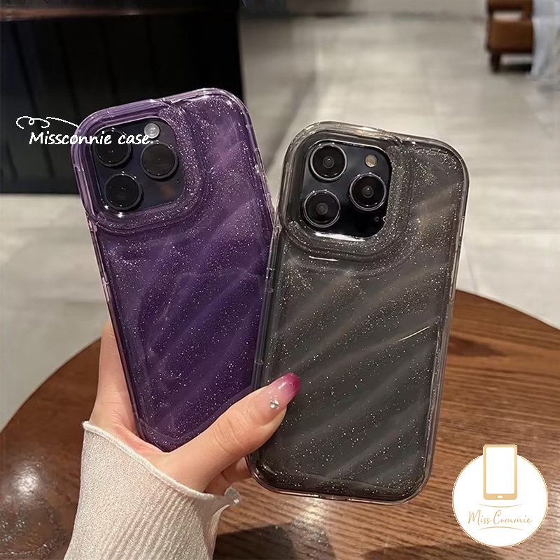 Casing Kartu Laser Warna Gradien Mewah Kompatibel Untuk IPhone 7 8 6S 6 Plus X XR XS Max 11 13 14 12 Pro Max SE 2020 3D Pola Korugasi Stereo Fantasi Berbintang Langit Penutup Lembut