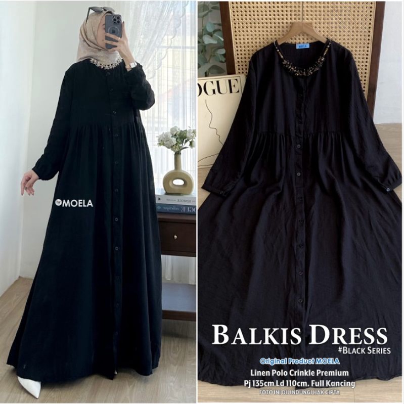 BALKIS DRESS POLOS ORI MOELA | Ld135 Linen Polo Crinkle Premium