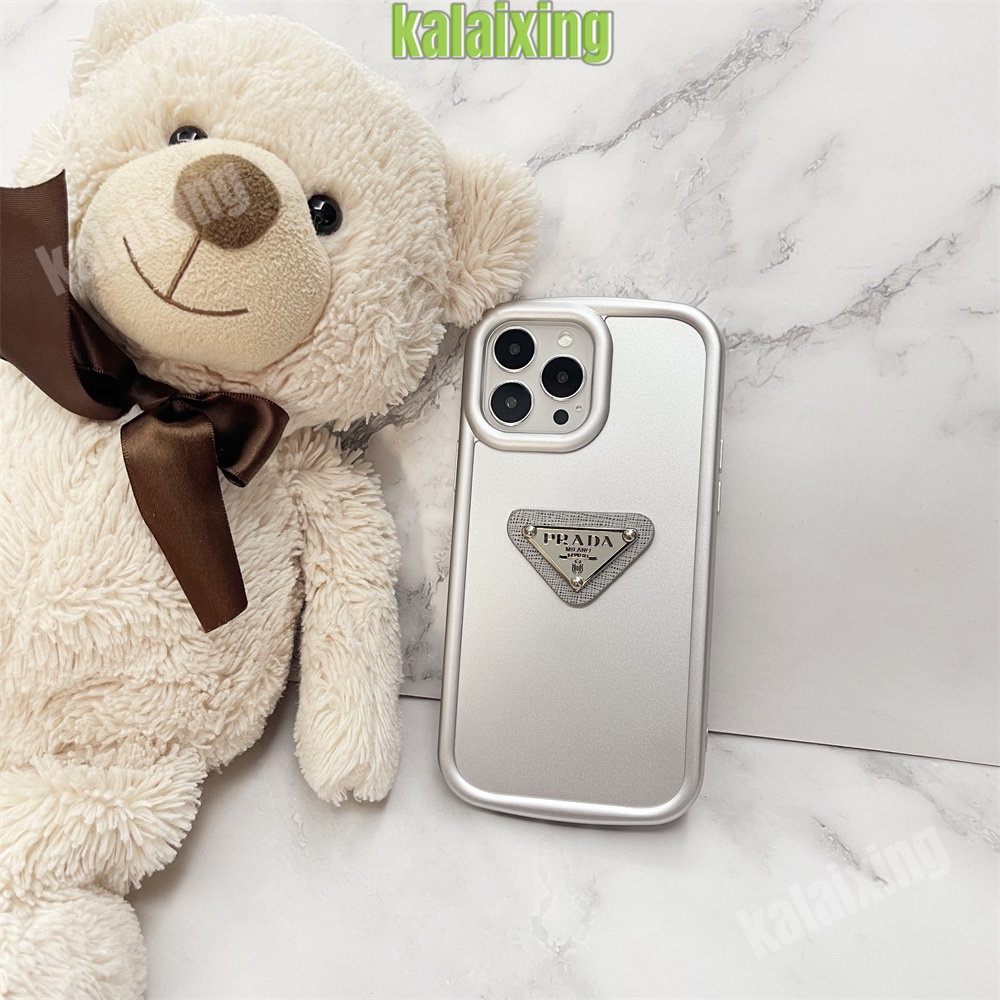 3D Prada Kulit Terasa Lembut untuk iPhone 14 Pro Max 13 12 11 Pro Max Xs Max Xr X Xs Casing Macaron Warna Penutup Belakang