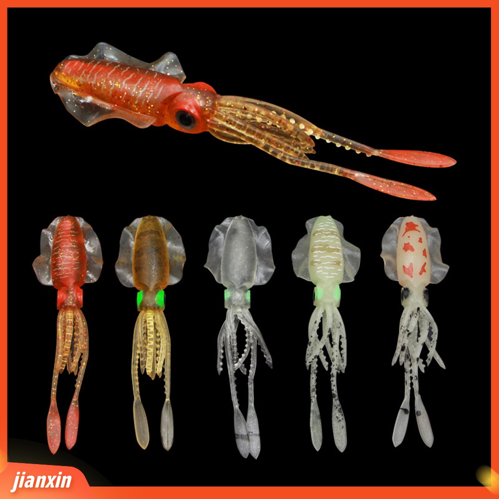 (In Stock) Cumi Cumi Buatan Bentuk Ikan Bandel Malam Memancing Umpan Lembut Tackle Aksesori