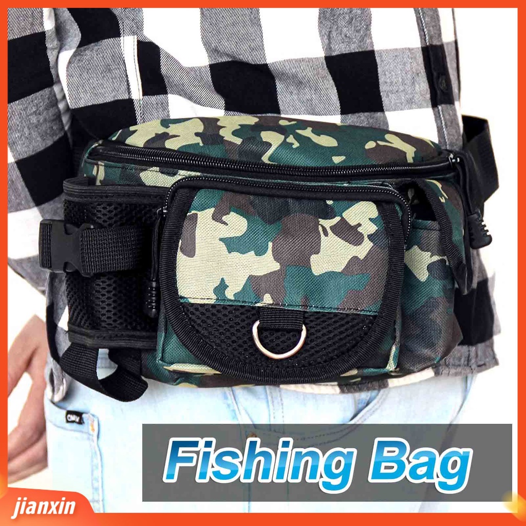 (In Stock) Tas Pancing Tahan Noda Kanvas Serbaguna Kapasitas Besar Fishing Tackle Fanny Pack Pouch Untuk Outdoor
