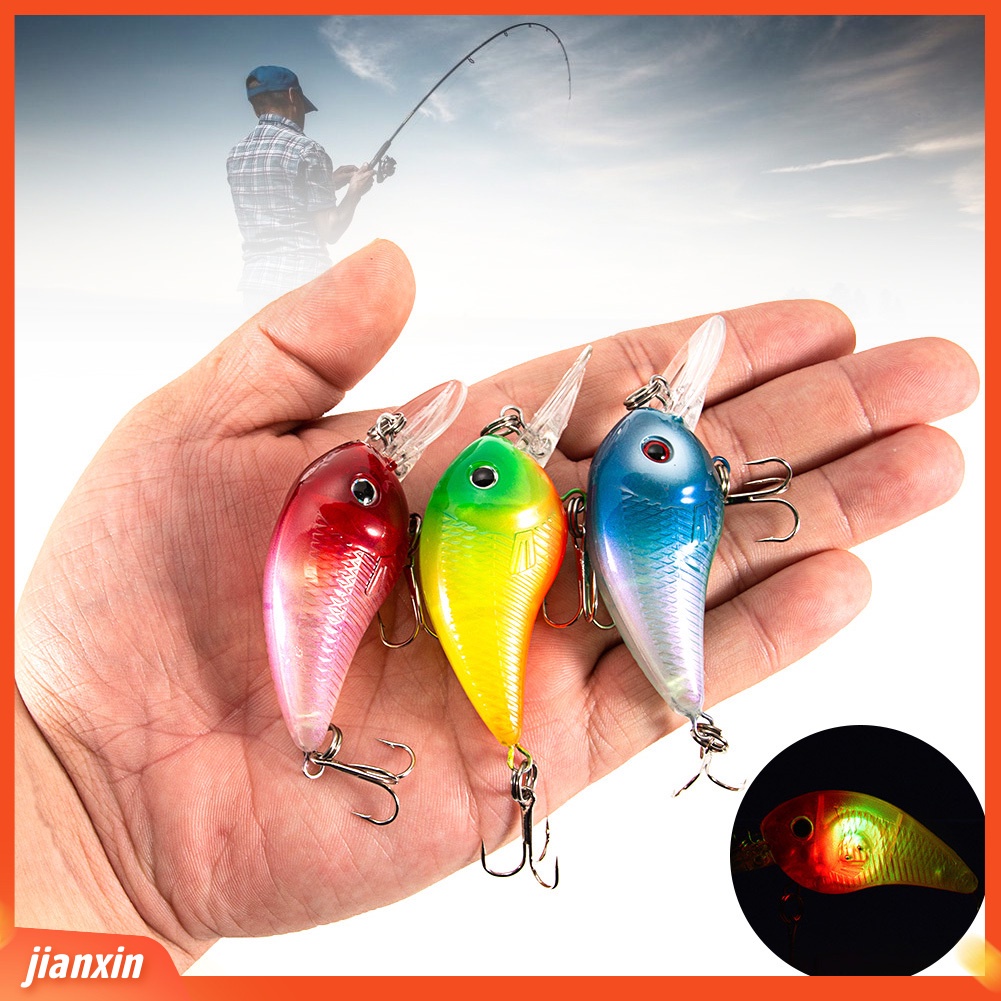 (In Stock) Lampu LED Simulasi Bentuk Ikan Umpan Pancing Outdoor Lure Tackle Tool Dengan Kait