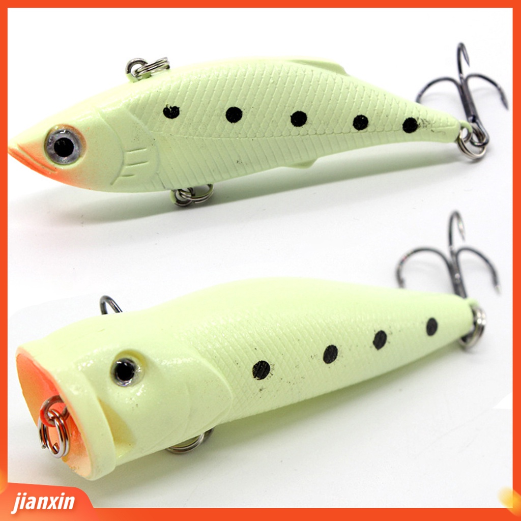 (In Stock) 5 Pcs Malam Memancing Umpan Kit Bercahaya Buatan Wobblers Umpan Keras Tackle
