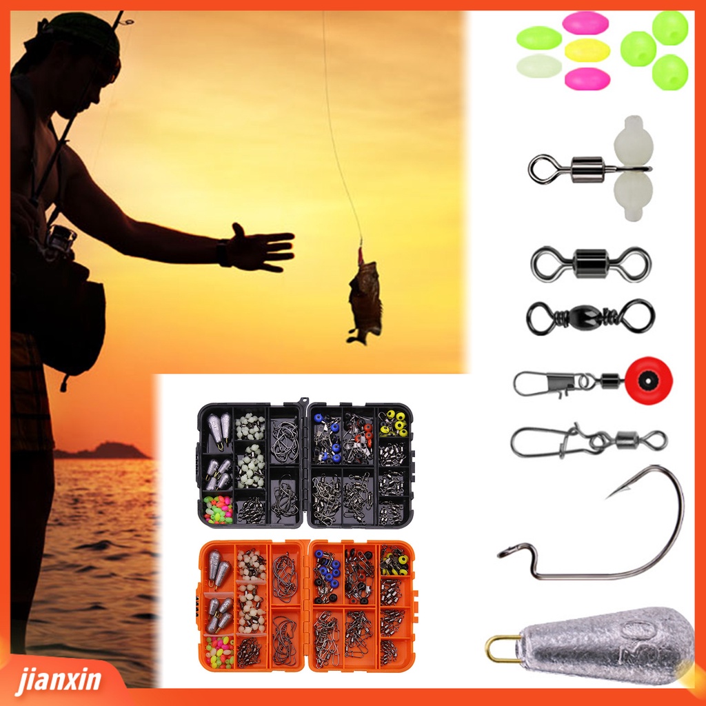 (In Stock) 177Pcs Fishing Tackle Kit Pengerjaan Halus Multifungsi Kapasitas Besar Tahan Karat Aksesoris Memancing Set Untuk Enthusiast Memancing