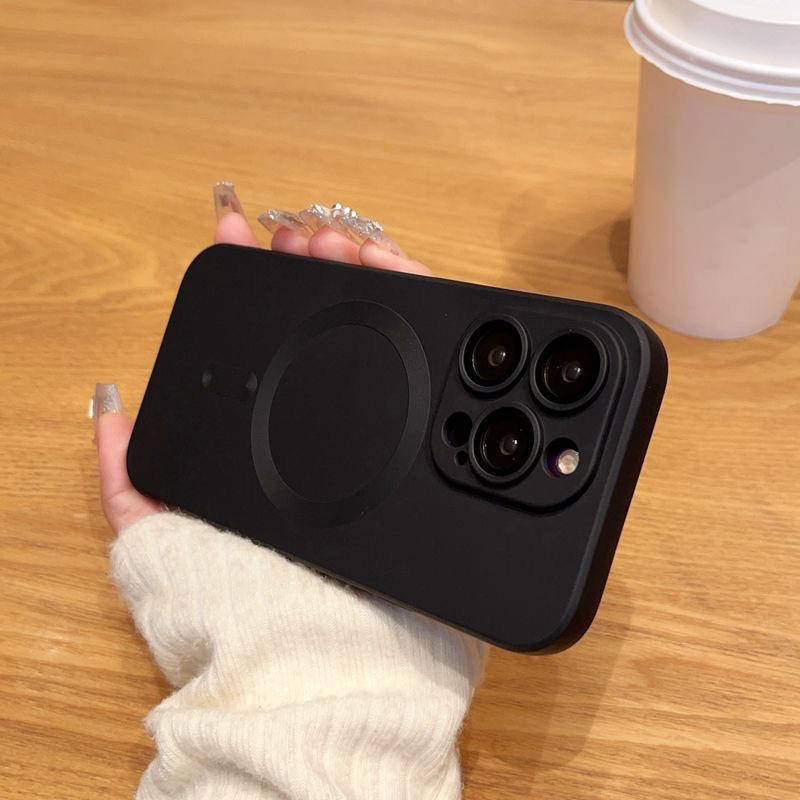 IPHONE Magsafe Wireless Charge Phone Case Untuk iPhone12 11 Pro MAX 11Pro 12Pro Lembut Magnetik Bumper Pelindung Lensa Cover Untuk iPhone12 iPhone11