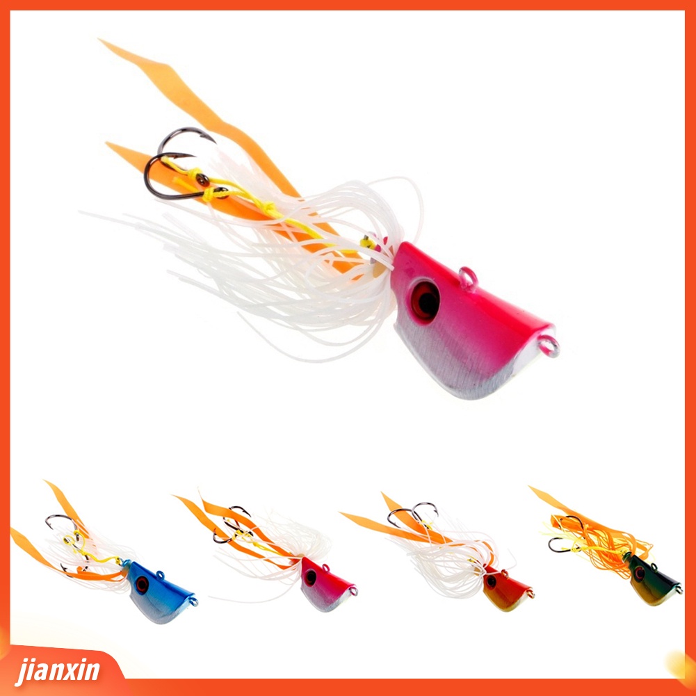 (in Stock) Glow in Dark Luminous Metal Head Jig Fishing Lure Umpan Kait Cumi 45/65 /85g