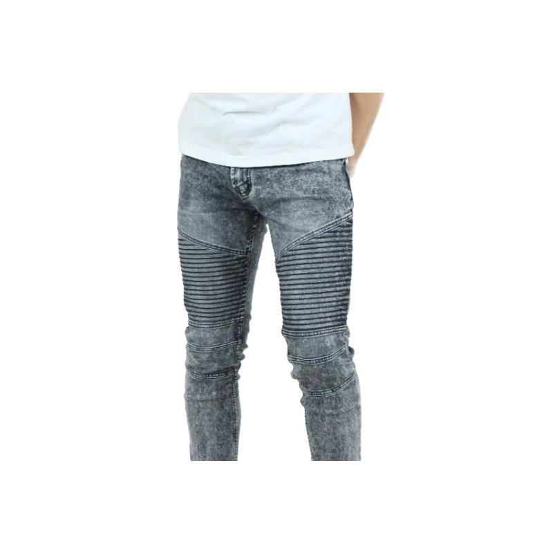 Weird Jeans - Biker Asphalt Grey - Celana Jeans Pria Skinny Slimfit Strech Polos