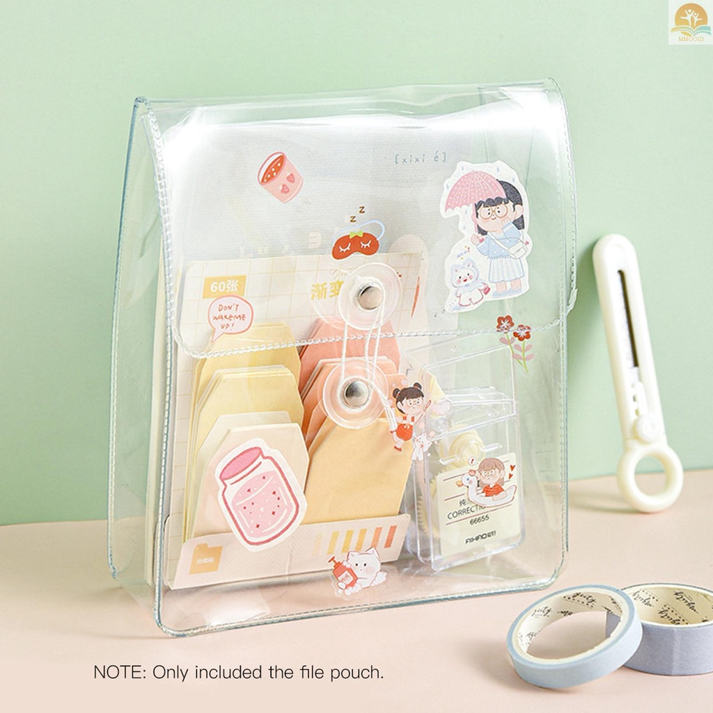 In Stock Tas Dokumen File Transparan Portabel Pouch Organizer Penyimpanan Tagihan Tagihan Amplop Plastik Dengan Penutup Dasi Kancing &amp; Tali Untuk Penggunaan Rumah Kantor Sekolah