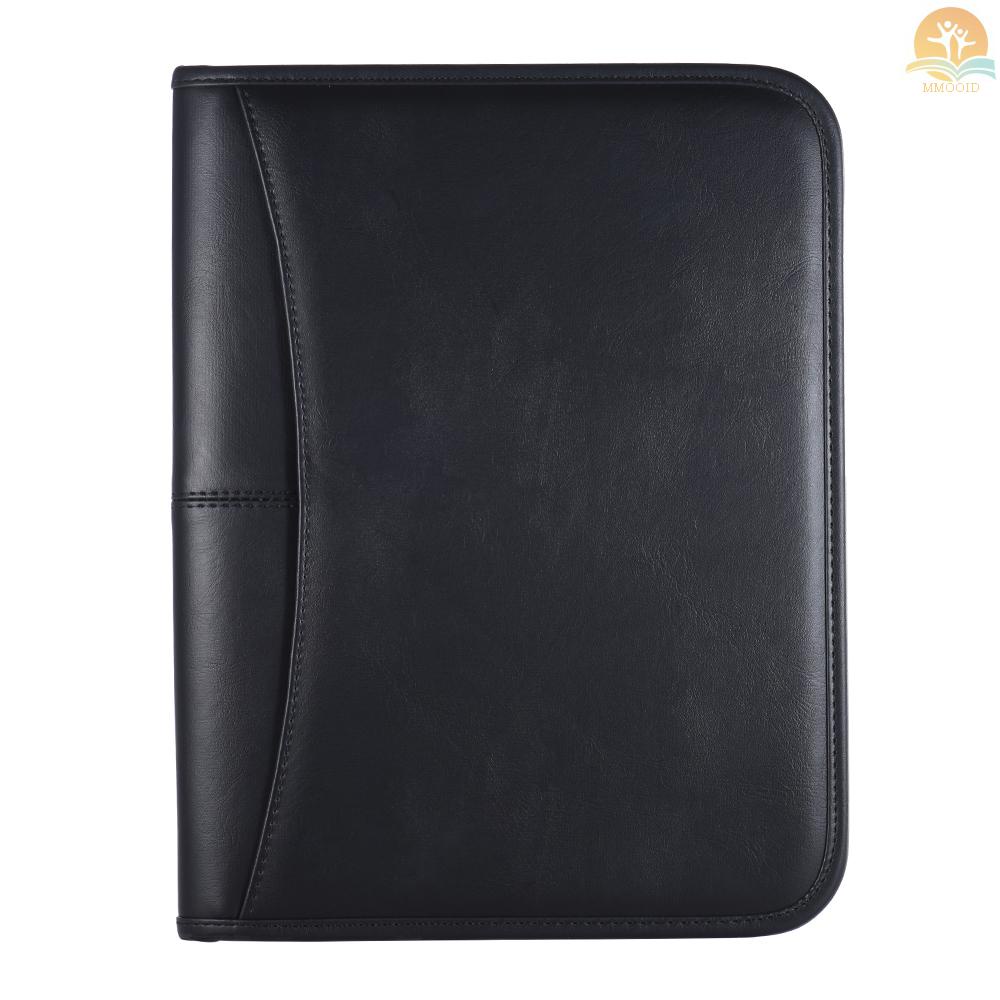 In Stock Multifungsi Profesional Bisnis Portfolio Padfolio Folder Dokumen Case Organizer A4 Kulit PU Penutup Resleting Dengan Holder Kartu Nama Memo Note Pad