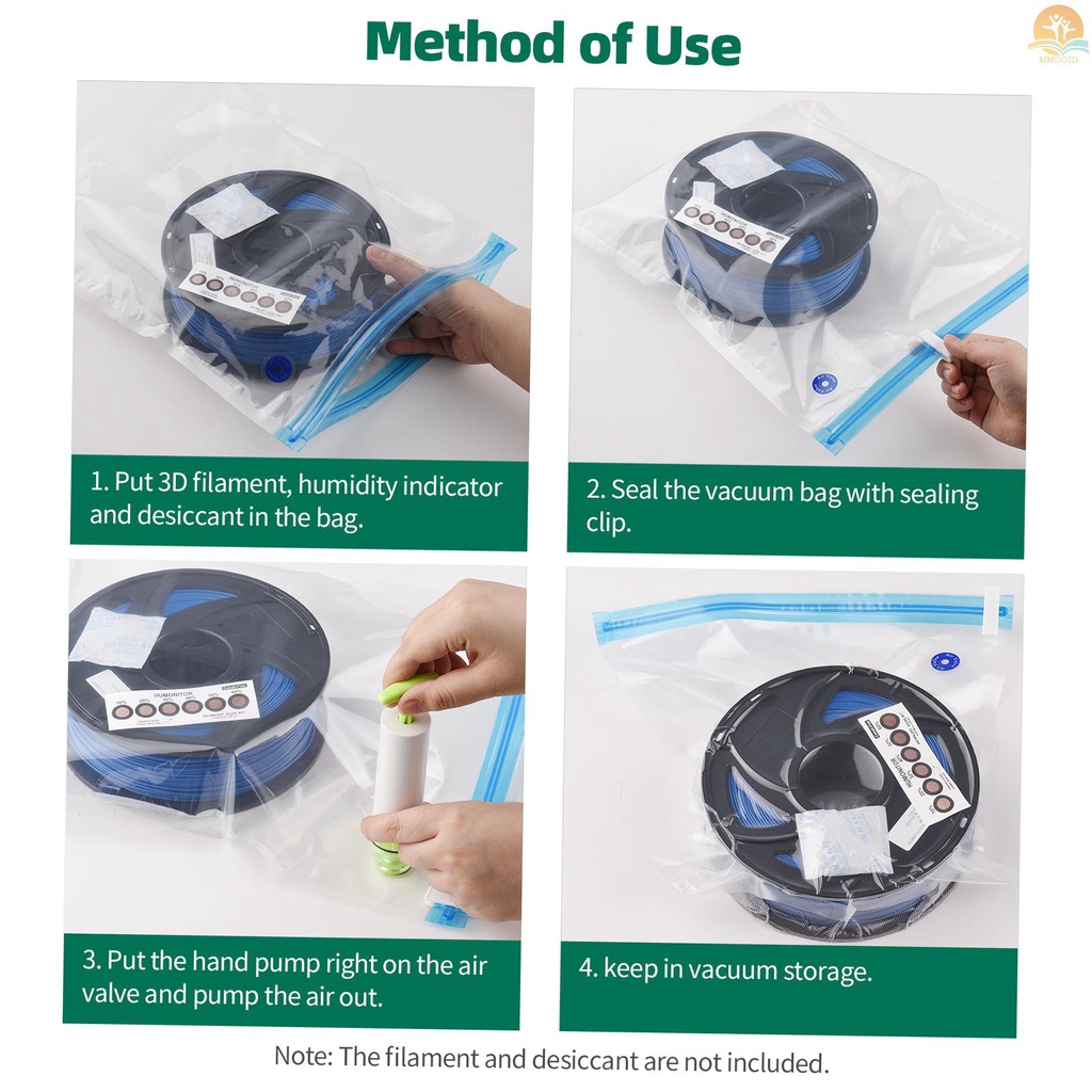 In Stock eSUN Vacuum Storage Bag Kit Untuk FDM 3D Printer Filament Vakum Kompresi Menebal Tas Penghemat Ruang Reusable Dry Pouch Dengan Pompa Tangan Klip Penyegel Indikator Kelembaban Ca