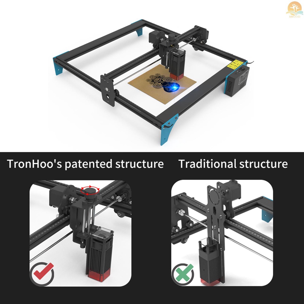 In Stock LC400 PRO 50W Laser Engraver DIY Mesin Ukir Laser Fixed-focus Laser Cutter Dengan 400x400mm Engraving Area Presisi ±0.01mm Engraving Untuk Logam Keramik Kayu Bambo