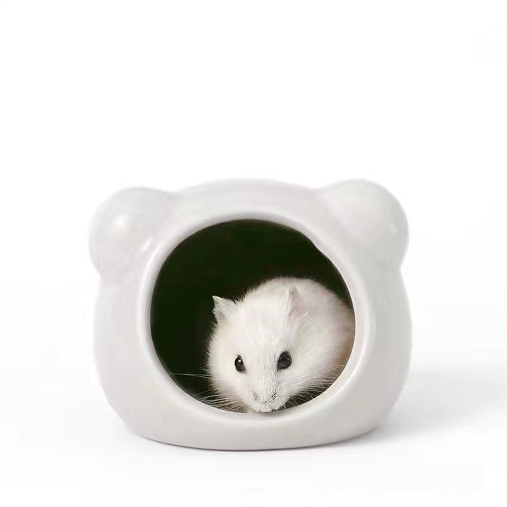 ღ Hamster Keramik Sarang Musim Panas Pendingin Rumah Porselen Hamster Kantong Tidur Musim Panas Es Tempat Tidur Sarang Bernapas Kamar Aksesoris Hamster