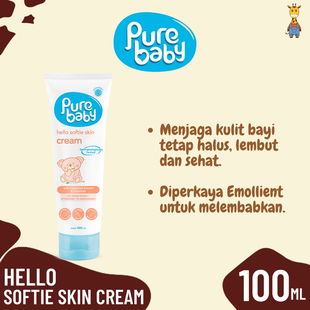 Pure Baby Hello Softie Skin Cream 100ml - Krim Pelembab Kulit Bayi