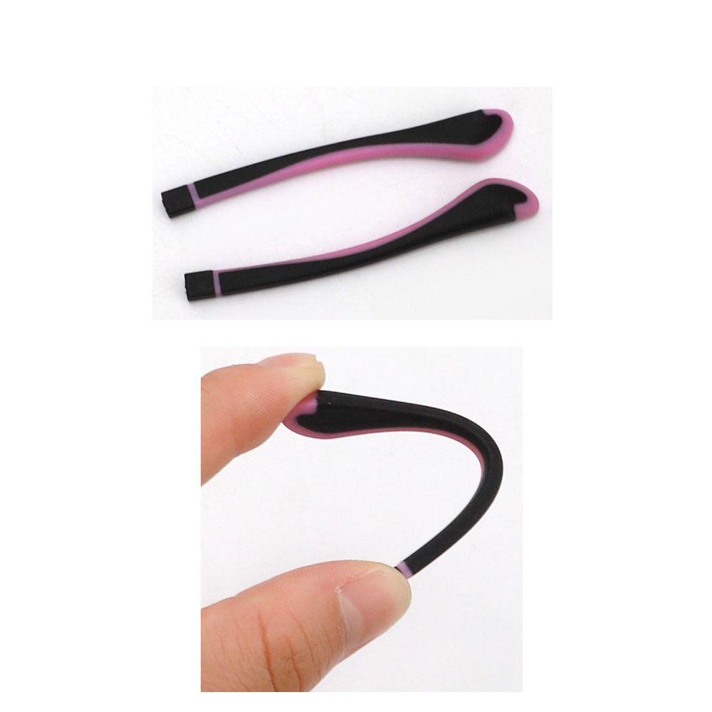 LILY 5pasang Set Kaki Kacamata Anti Slip, Silikon, Pegangan Telinga Ujung Hitam Putih Dapat Digunakan Kembali Untuk Tempat Kerja