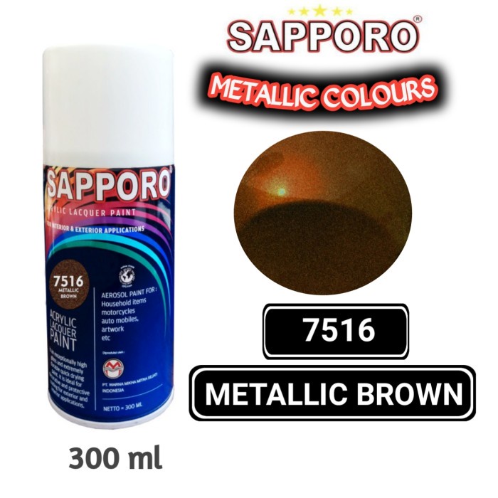 

7516 METALLIC BROWN SAPPORO STANDAR 300ml Cat Semprot Pylok Pilok