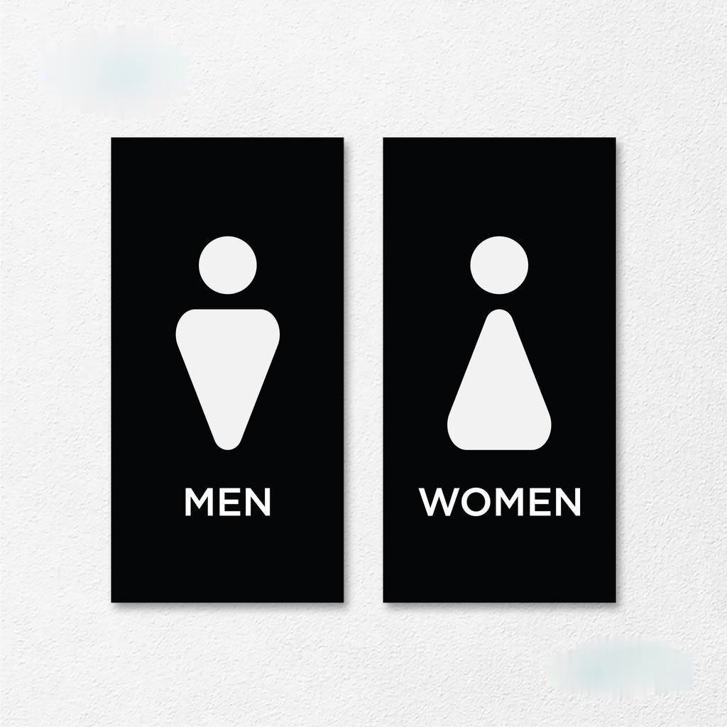 

Toilet Sign Akrilik Modern Minimalist Signage Acrylic Papan Tanda Toilet Aklirik Nama Ruangan Restroom WC Men Women