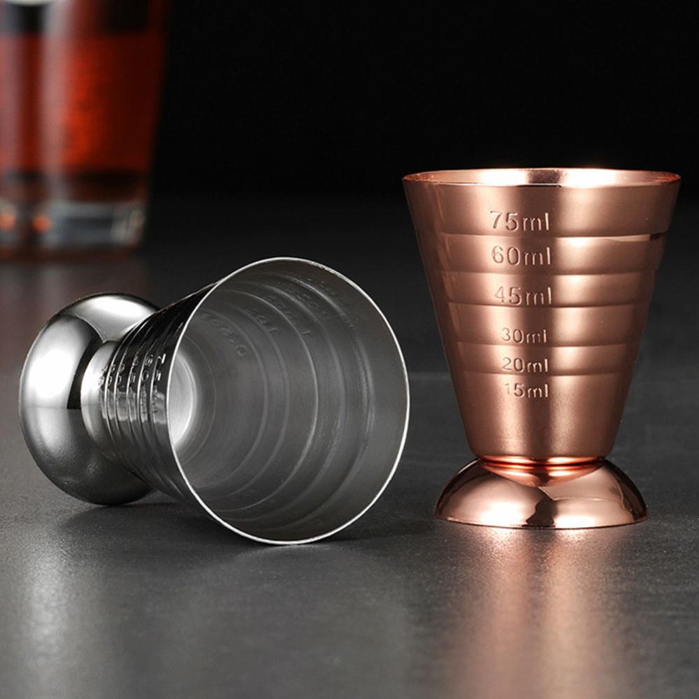 C5goon 75ml Stainless Steel Measure Cup Cocktail Alat Bar Campur Barware 3in1 Cocktail Tools Bar Utensils Jigger Cup L6M2