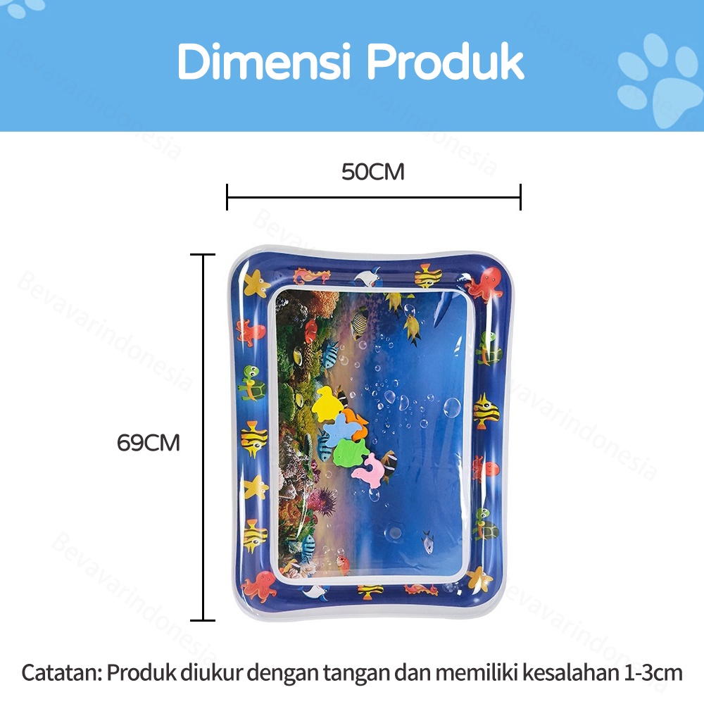 BEVAVAR Matras Air Bermain Bayi Dengan Mainan Kolam Ikan Magic Inflatable Water Playmat Baby