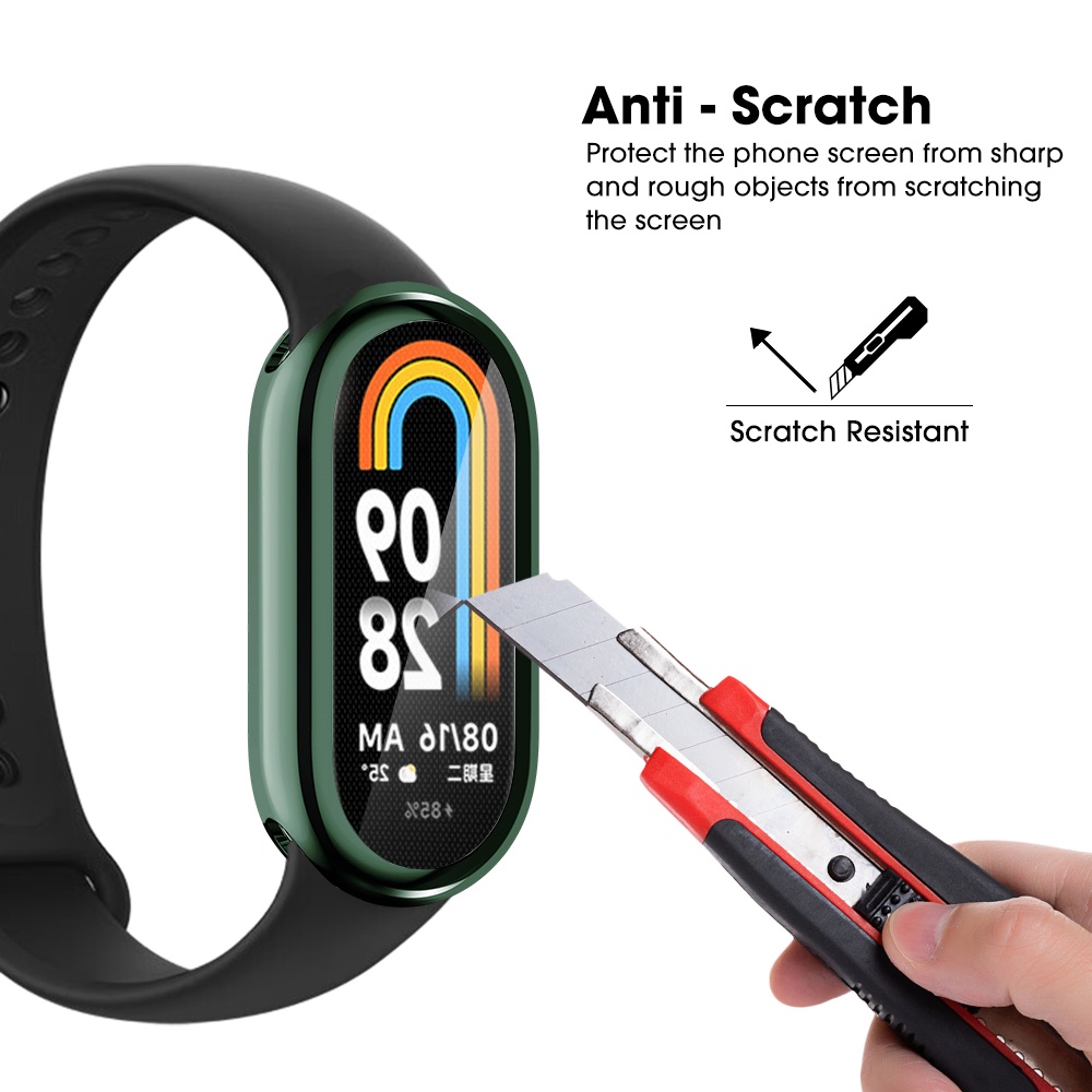 Full Cover Pelindung Layar/Cangkang Jam Transparan/Bumper Plated Cases/TPU Cover Pelindung/Case Pelindung Layar Jam Tangan Anti Gores/Untuk Xiaomi Mi Band8