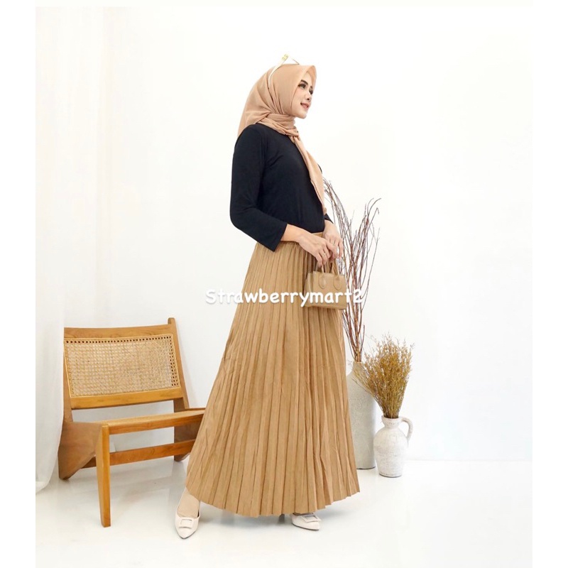IO23SA TERMURAH ROK PLISKET SUEDE ORIGINAL By London Girl, SUPER PREMIUM , BEST SELLER