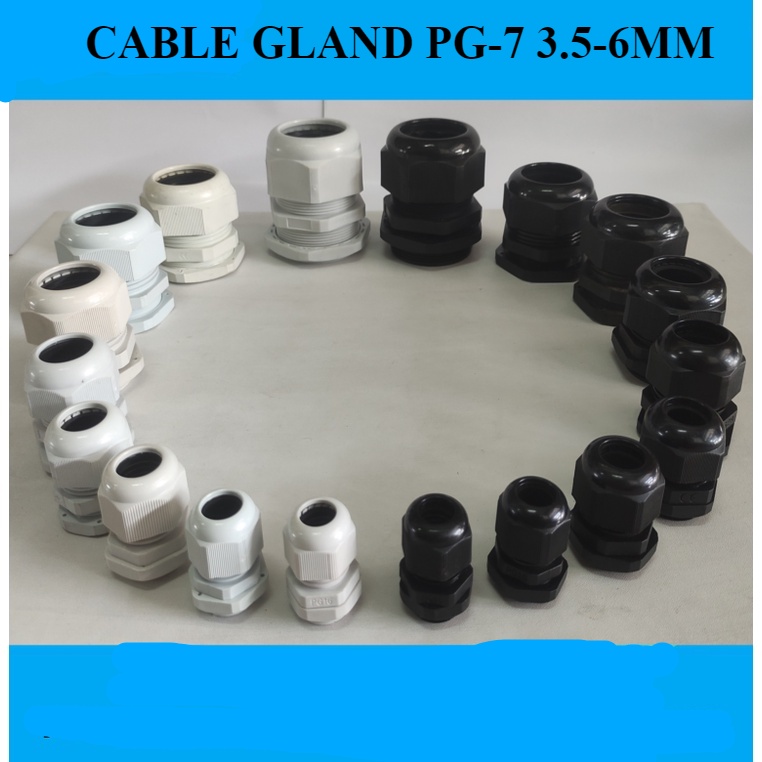 Cable Gland Kabel Gland PG7 PG-7 (3.5-6mm) Warna Hitam