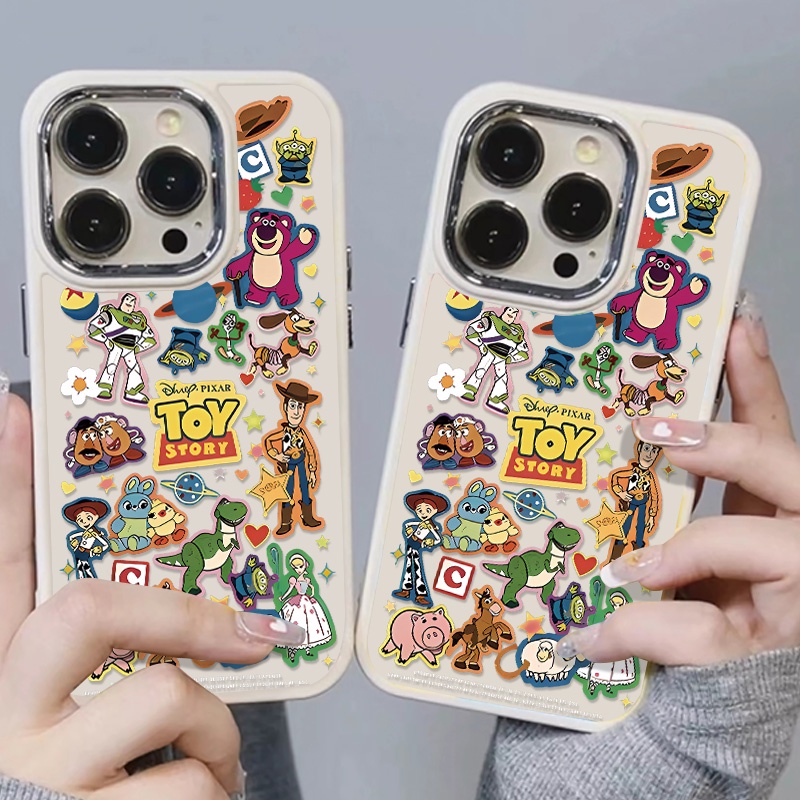 IPHONE Casing Ponsel Lucu Kompatibel Untuk Iphone14 13 12 11 Pro Max XS X Xr8 +7Plus Casing Lembut Tombol Silikon Logam Shockproof Cover Cell Precticer