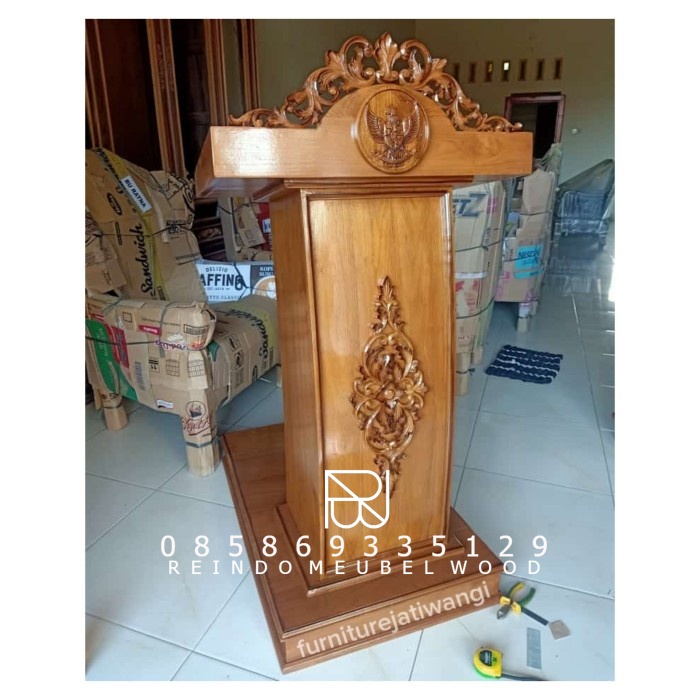 mimbar jati - mimbar ukir - mimbar - mimbar minimalis - mimbar 02-RMW