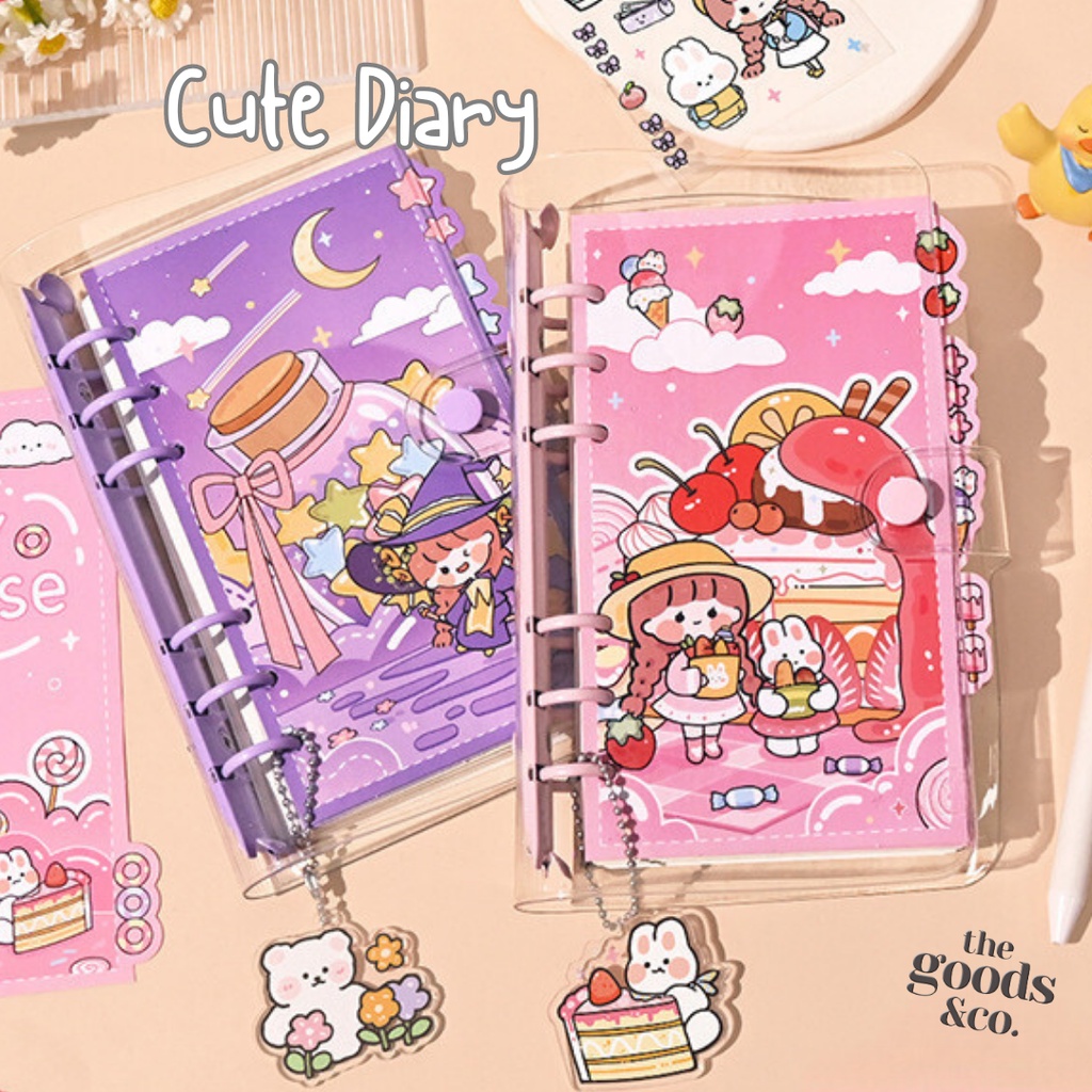 

Cute Diary Journal Korea Style Binder Diary Set Lengkap Kertas A6 Buku Catatan Harian Notebook
