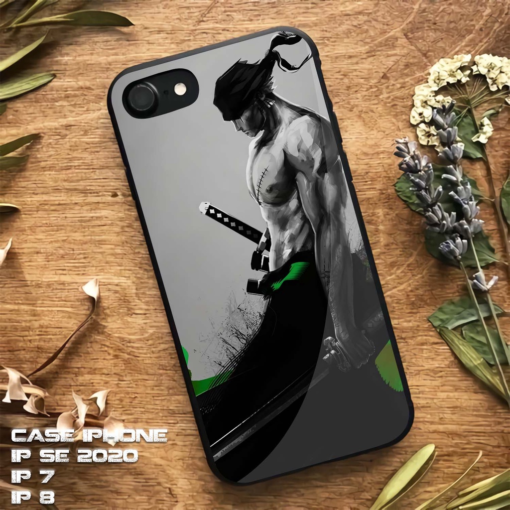 CUSTOM Case Glossy ALL TYPE Iphone 7 | IP 8 | IP SE 2020 |Anime One Piece Zoro