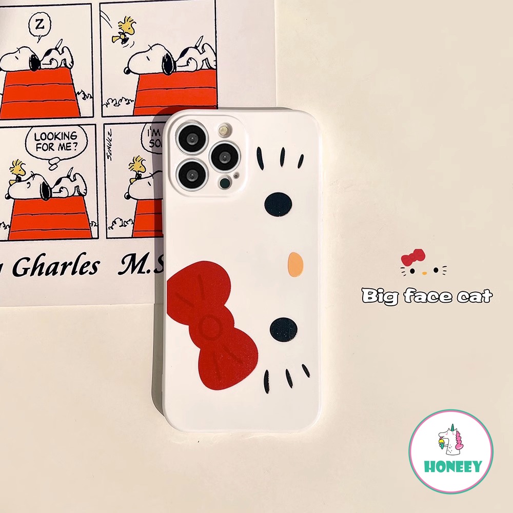 Kartun Lucu Busur Kucing Ponsel Case Kompatibel Untuk iPhone 14 Pro Max13 12 11 Pro Max Lembut TPU Shockproof Back Cover